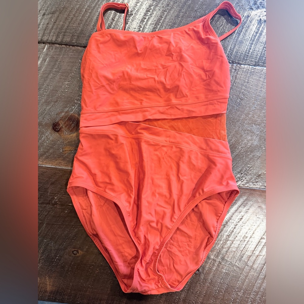 bright orange One-Piece Swimsuit size 12